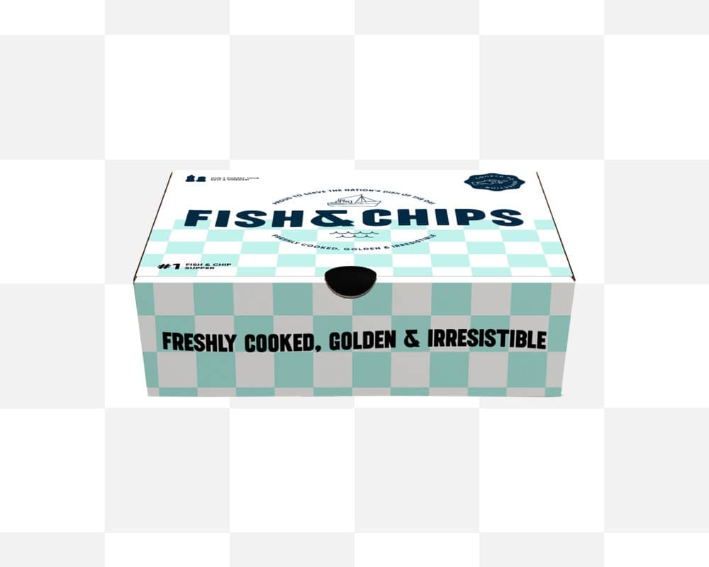 custom designed fish and chip boxes